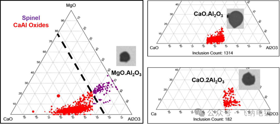 飞纳钢铁夹杂物分析系统:在三元相图上的成分分步