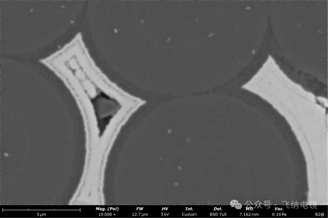 扫描电镜下碳纤维和碳化硅